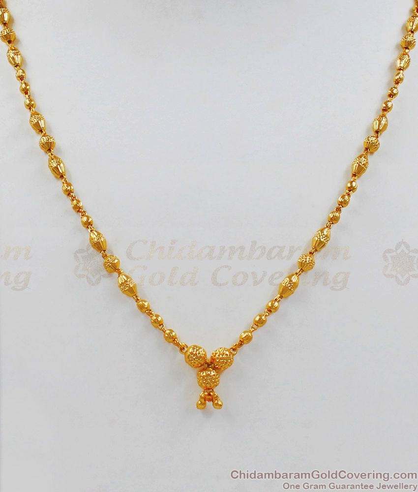 Small Ball Design Gold Plated Short Chain For Daily Wear CHNS1061