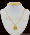 Dazzling White CZ Stone Gold Inspired Short Pendant Chain Jewelry Online SMDR400