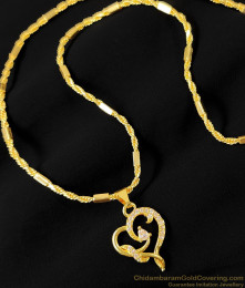 Valentine Special One Gram Gold Heart Pendant for Girls SMDR188 Valentine Special One Gram Gold Heart Pendant for Girls SMDR188