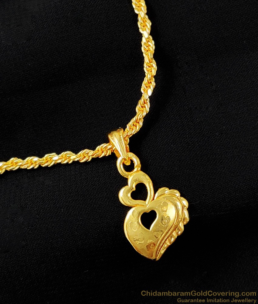Double Heart Valentine Special Pendant for Girls SMDR194