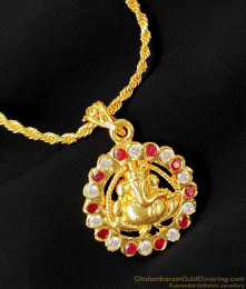 Vinayagar Dollar Stone Pendant for Girls SMDR195 Vinayagar Dollar Stone Pendant for Girls SMDR195