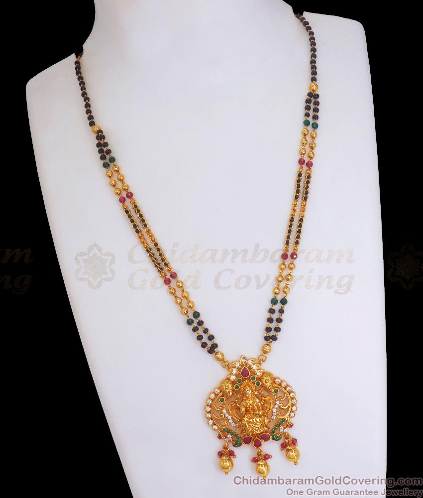 Lakshmi Dollar Gold Plated Mangalsutra Designs Multi Stone Collections SMDR2004