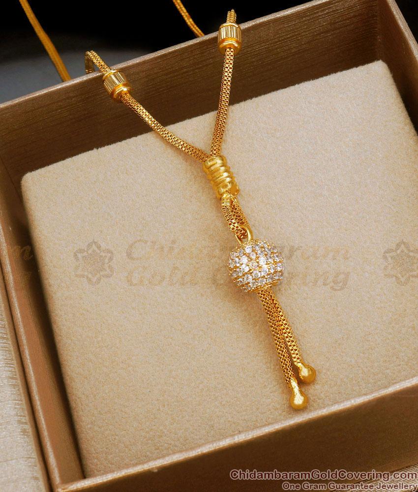 Full White Ball Type Gold Plated Small Dollar Chain Shop Online SMDR2010