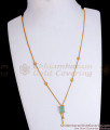 Stylish Aqua Green Pastel Stone 1 Gram Gold Small Pendant Chain SMDR2014