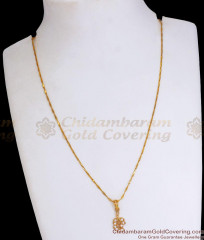 Office Wear 1 Gram Gold Pendant Chain Leaf Design With Stones SMDR2016 Office Wear 1 Gram Gold Pendant Chain Leaf Design With Stones SMDR2016