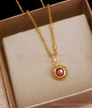 One Gram Gold Pendant Chain Collections Ruby Stone Designs SMDR2023