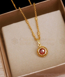 One Gram Gold Pendant Chain Collections Ruby Stone Designs SMDR2023