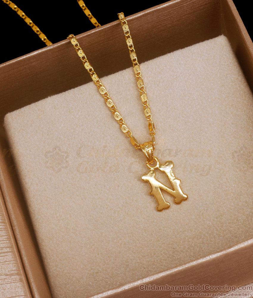 Letter N Gold Plated Small Dollar Chain Designs Unisex Collections SMDR2026