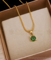 Lucky Emerald Stone Small Gold Dollar Chain Designs SMDR2027