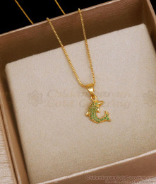 Beautiful Dolphin Gold Pendant Chain Green Emerald Stone Designs SMDR2029 Beautiful Dolphin Gold Pendant Chain Green Emerald Stone Designs SMDR2029