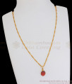 Attractive Single Ruby Stone Gold Imitation Pendant Chains Shop Online SMDR2041