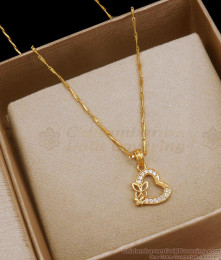 White Cz Stone Butterfly Gold Pendant Chain Designs Shop Online SMDR2049 White Cz Stone Butterfly Gold Pendant Chain Designs Shop Online SMDR2049