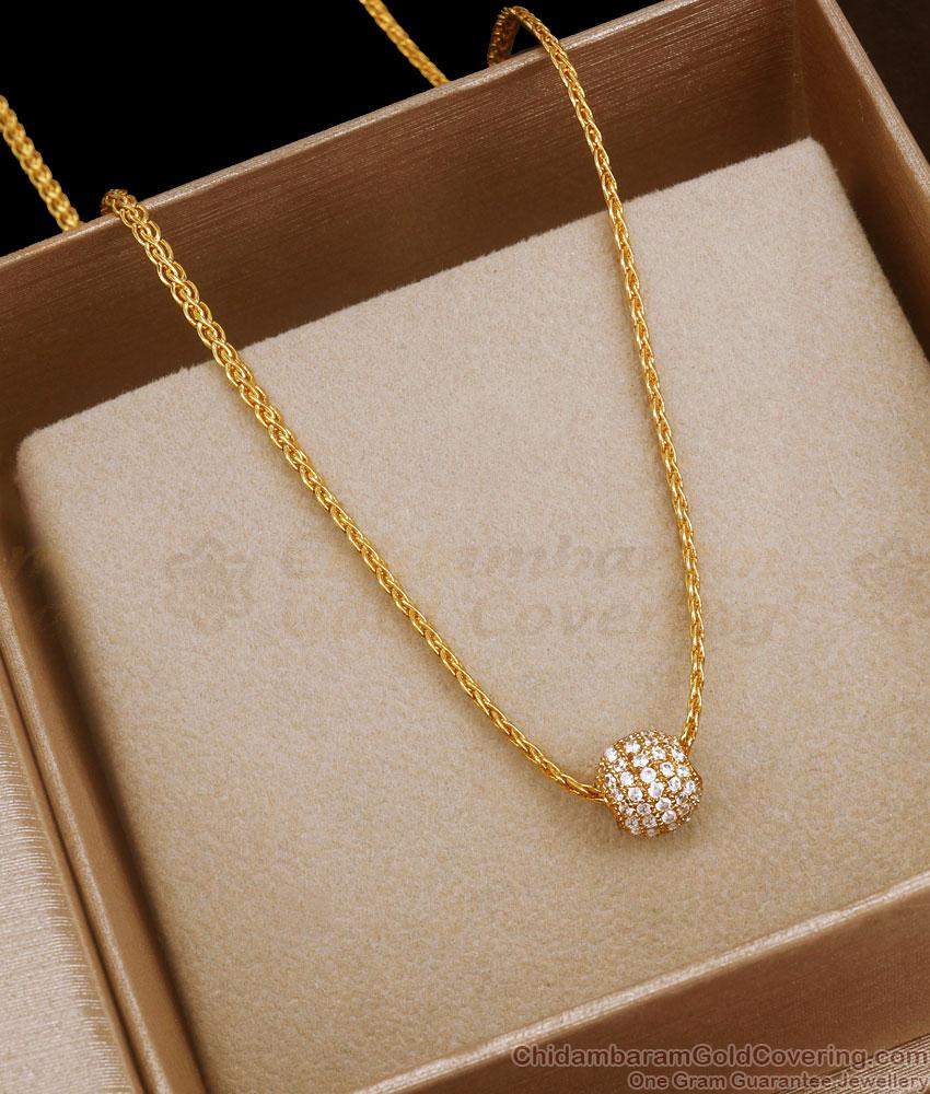 Single Full White Ball Gold Imitation Pendant Chain Collections SMDR2050