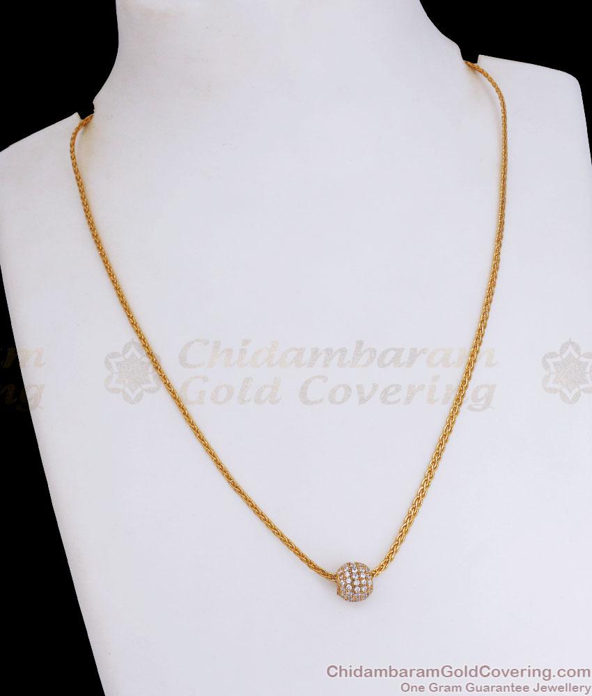 Single Full White Ball Gold Imitation Pendant Chain Collections SMDR2050
