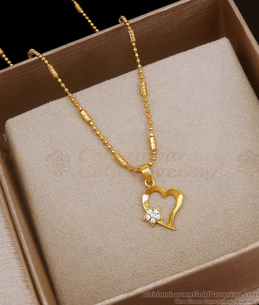 Buy Gold Stone Small Pendant Chain Valentine Gift Collections SMDR2051