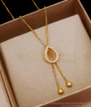 Pure Gold Tone Pendant Chain Office Wear Designs Shop Online SMDR2055