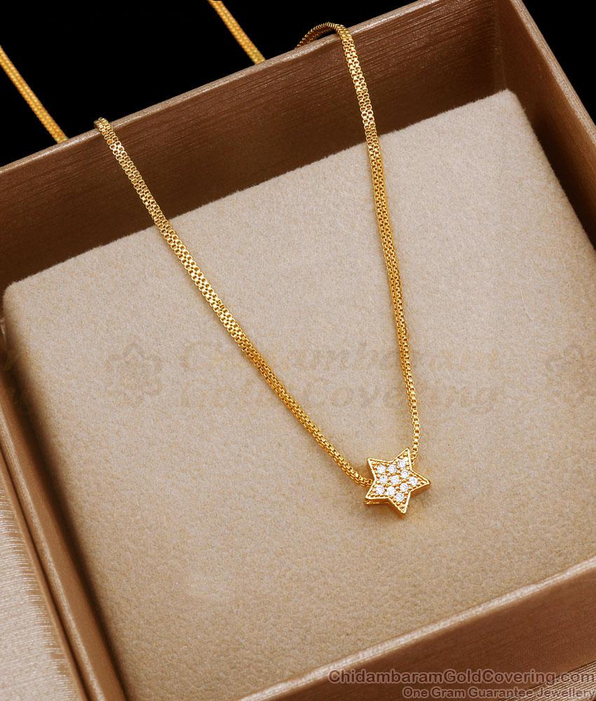Tiny Star Design Gold Pendant Chain Collections Shop Online SMDR2056