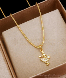 Fairy Girl Gold Plated Pendant Chain White Hearts Design SMDR2057