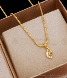 Stylish Gold Plated Pendant White Stone Collections SMDR2058