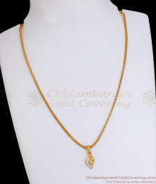 Stylish Gold Plated Pendant White Stone Collections SMDR2058