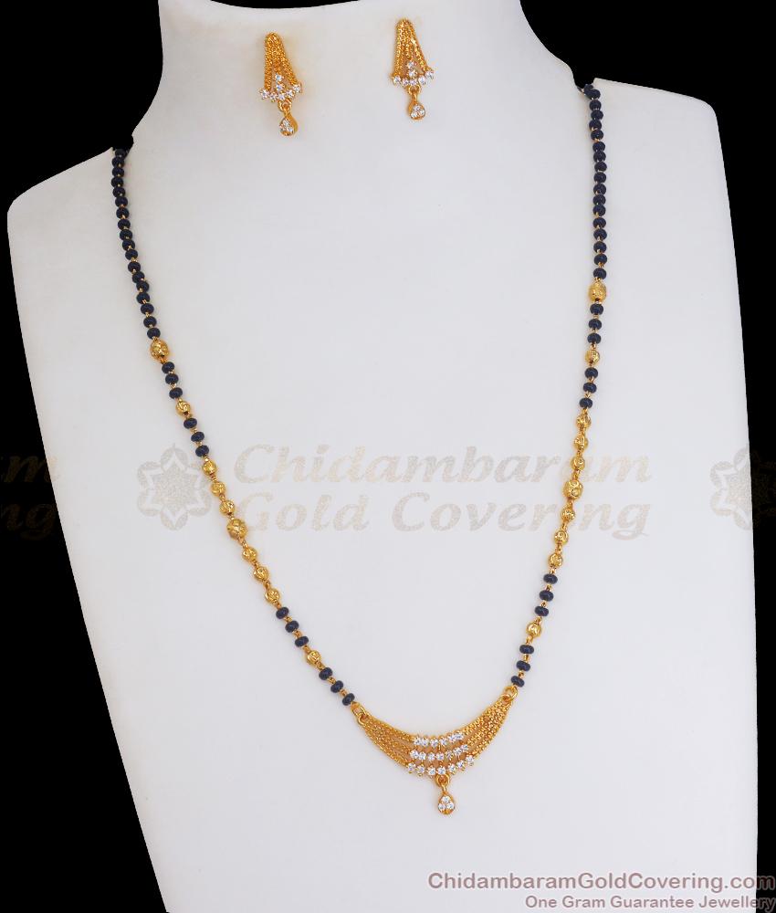 1 Gram Gold Mangalsutra Chain With Earrings Combo Shop Online SMDR2065