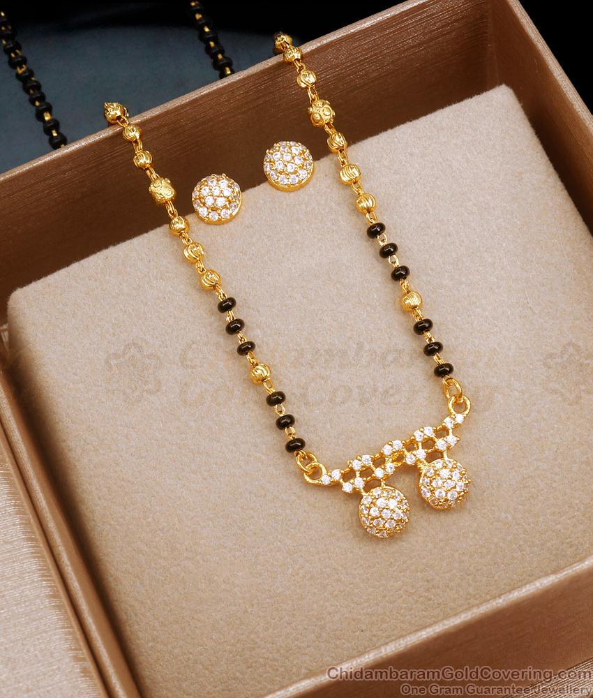 Single Line Gold Imitation Mangalsutra Earring Combo Shop Online SMDR2066