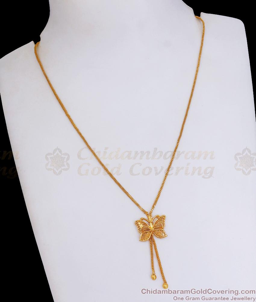 Beautiful Butterfly Gold Plated Small Dollar Chain Designs SMDR2067