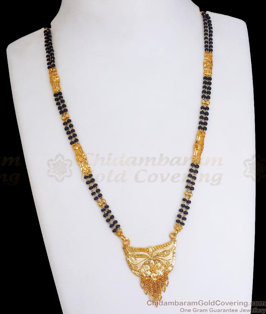 Double Line Gold Plated Mangalsutra Pendant Chain Shop Online SMDR2079