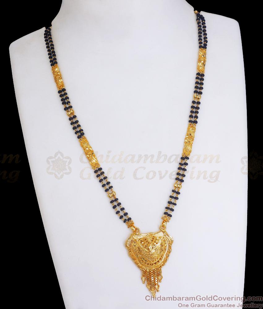One Gram Gold Mangalsutra Thali Chain 2 Line Calcutta Designs SMDR2080