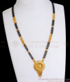 One Gram Gold Imitation Mangalsutra 2 Line Black Beaded Pendant Chain SMDR2081