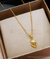 Elegant Gold Heart Pendant Chain White Ad Stone Collections SMDR2083