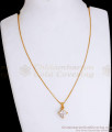 Light Weight Gold Plated Pendant Chain White Stone Designs Shop Online SMDR2089