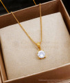 College And Office Wear White Stone Gold Pendant Chain Designs SMDR2090