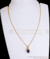 Single Amethyst Stone Gold Imitation Pendant Chain Shop Online SMDR2091