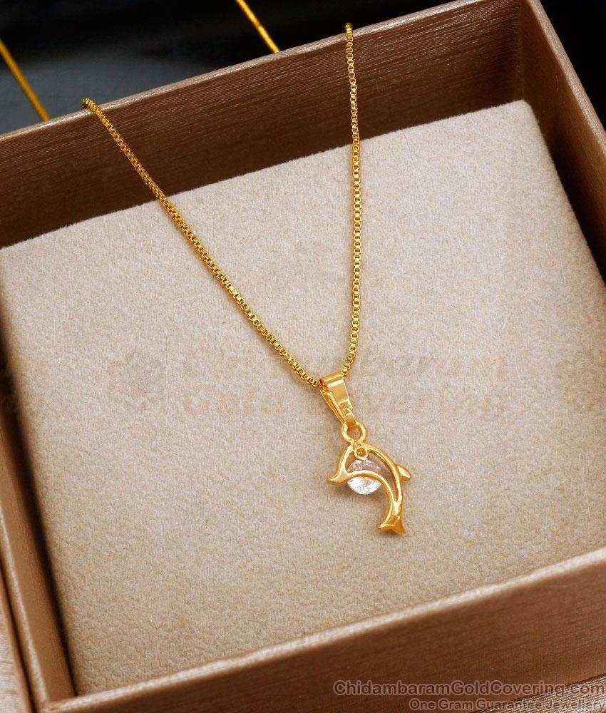 Beautiful Gold Plated Small Dollar Chain Dolphin Design SMDR2092