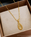 Plain Leaf Pattern Gold Plated Pendant Chain Shop Online SMDR2096