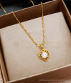 Daily Wear Heart Gold Imitation Pendant Chain White Stone Designs SMDR2100