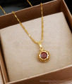 Stylish 1 Gram Gold Pendant Ruby Stone Wheat Chain Collections SMDR2102