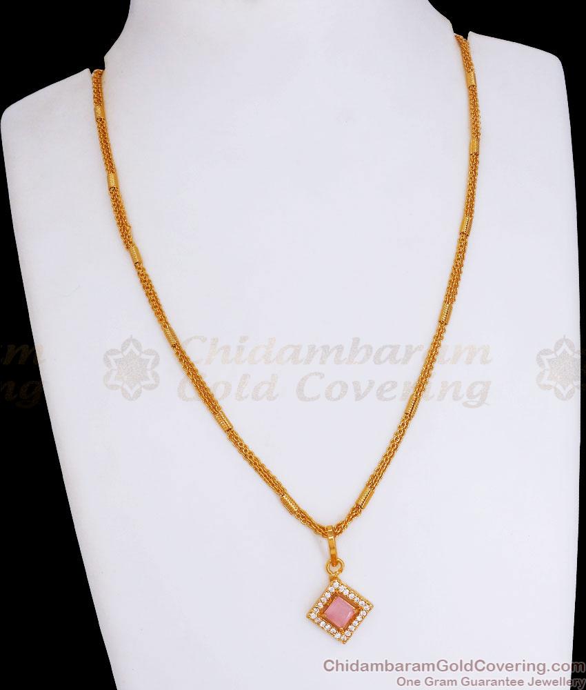 Unique Gold Tone Pendant Chain Rose Quartz Designs Shop Online SMDR2105