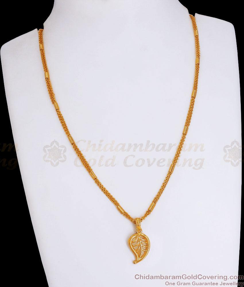Regular Wear Gold Plated Pendant Chain Leaf Design Shop Online SMDR2106