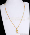 Beautiful Fish White Stone Gold Pendant With Beaded Chain Pattern SMDR2109