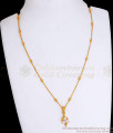 Slim And Sleekly 1 Gram Gold Pendant Chain White Stone Floral Designs SMDR2110