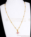 Stylish Pink Diamond Stone 1 Gram Gold Pendant Chain Collections SMDR2112 Stylish Pink Diamond Stone 1 Gram Gold Pendant Chain Collections SMDR2112