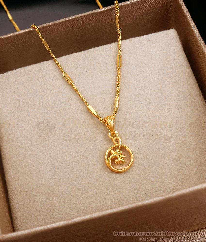 Buy Plain Gold Tone Pendant Chain For Daily Use SMDR2116