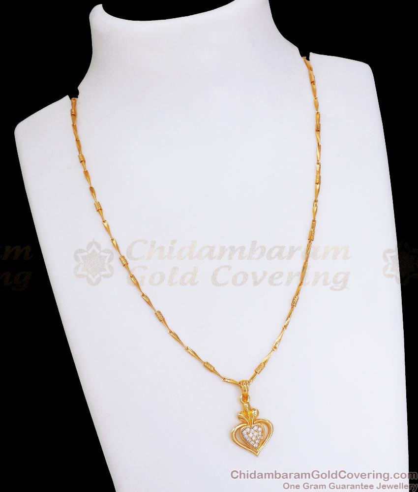 New Spades Hearts Designs Gold Imitation Pendant With Chain Shop Online SMDR2121