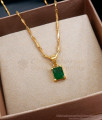 Single Emerald Stone Gold Pendant Chains Regular Wear Designs SMDR2122