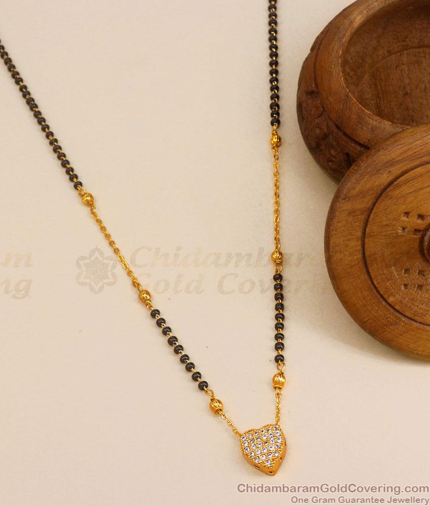 Daily Use Gold Imitation Pendant Heart Designs Mangalsutra Collections SMDR2126