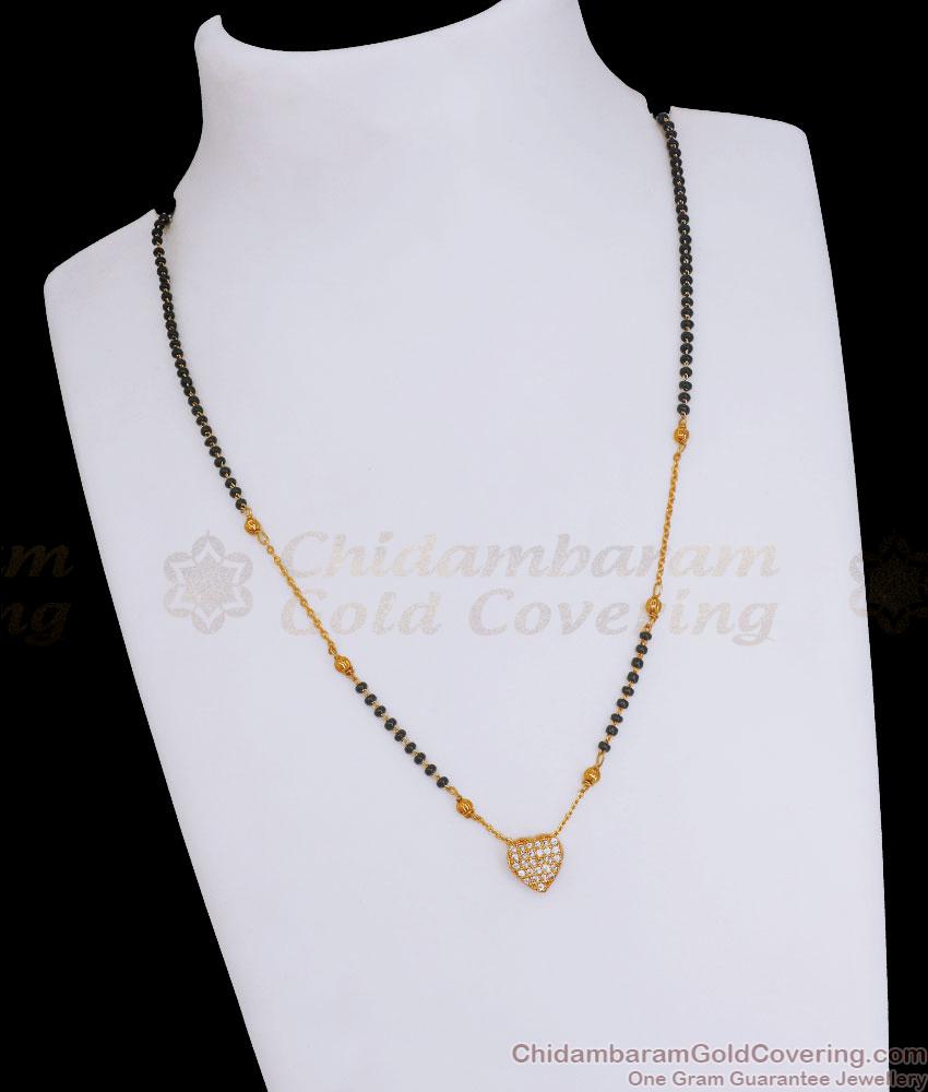 Daily Use Gold Imitation Pendant Heart Designs Mangalsutra Collections SMDR2126