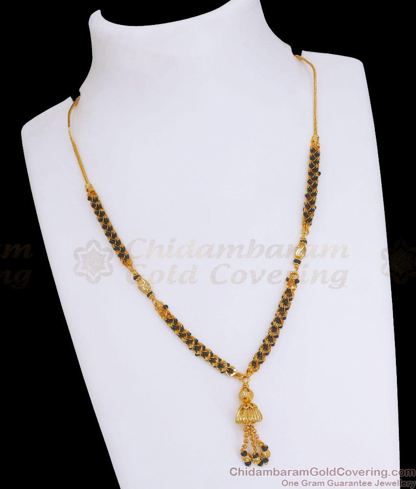 Real Gold Tone Mangalsutra Pendant Chain Designs Shop Online SMDR2136