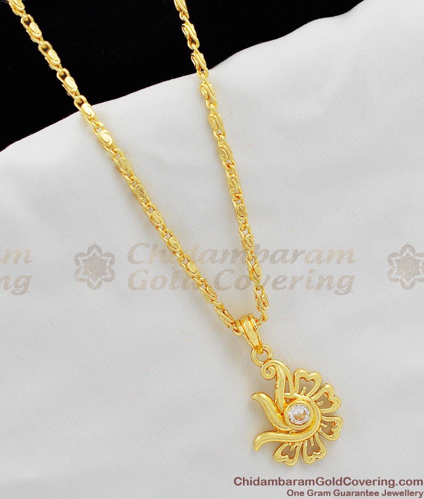 Fascinating Flower White Stone Pendant For Ladies SMDR214